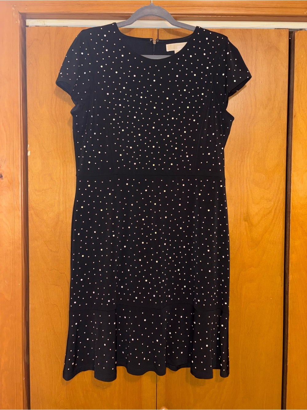 Michael Kors Black Midi Dress with Silver Studs